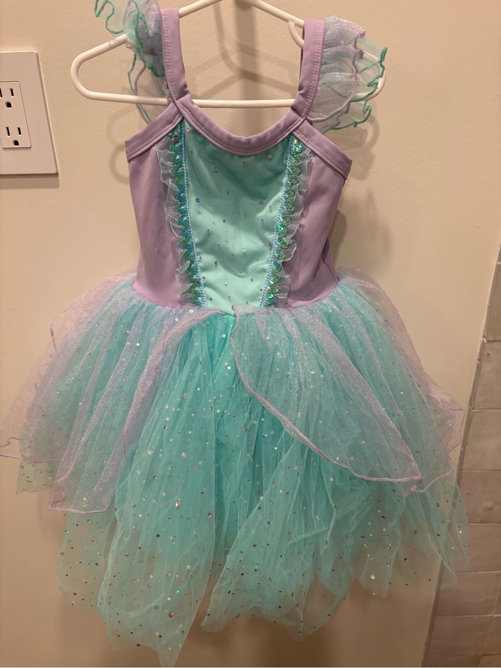 Girls Lavender & Aqua Sparkle Tulle Costume Dress
